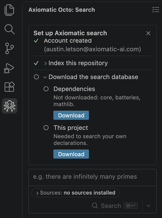 The database rows, nothing downloaded yet