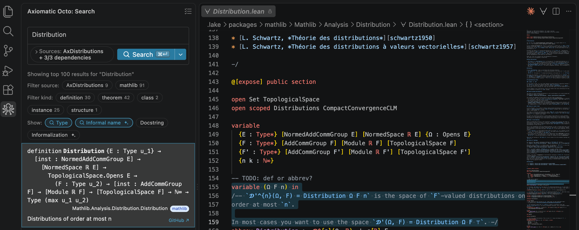 A result opened in its source file